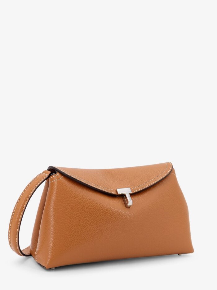TOTEME T-Lock Leather Clutch With Contrasting Stitching
