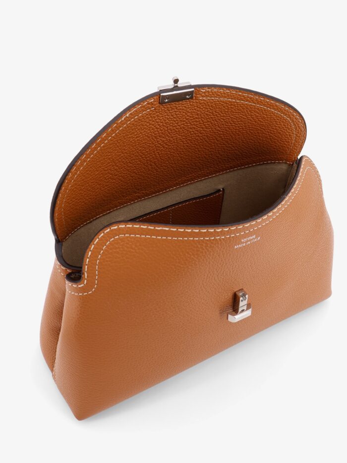 TOTEME T-Lock Leather Clutch With Contrasting Stitching