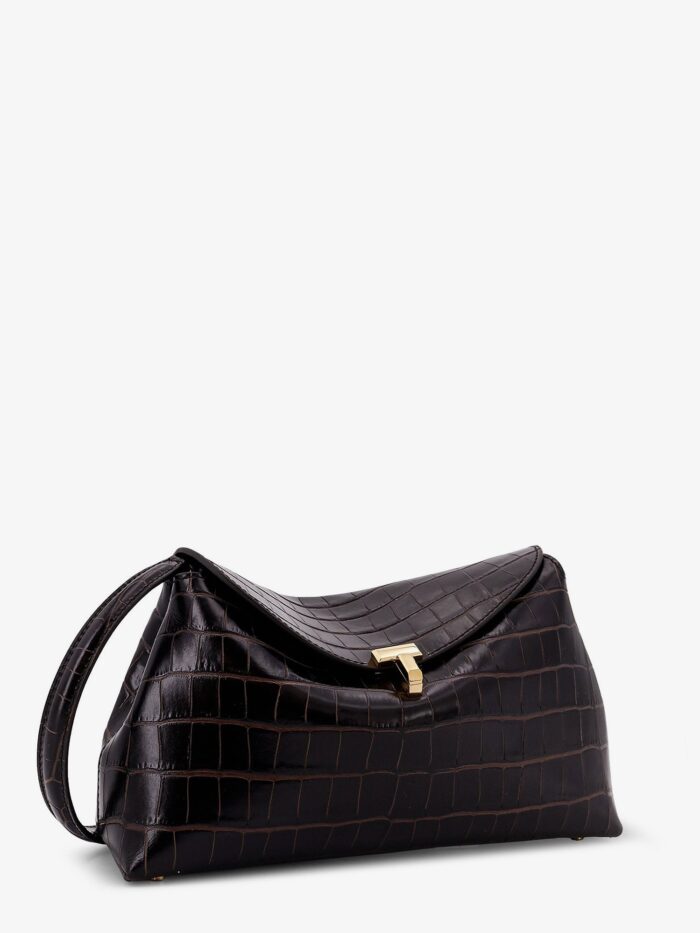 TOTEME T-Lock Leather Crossbody Bag With Croco Effect