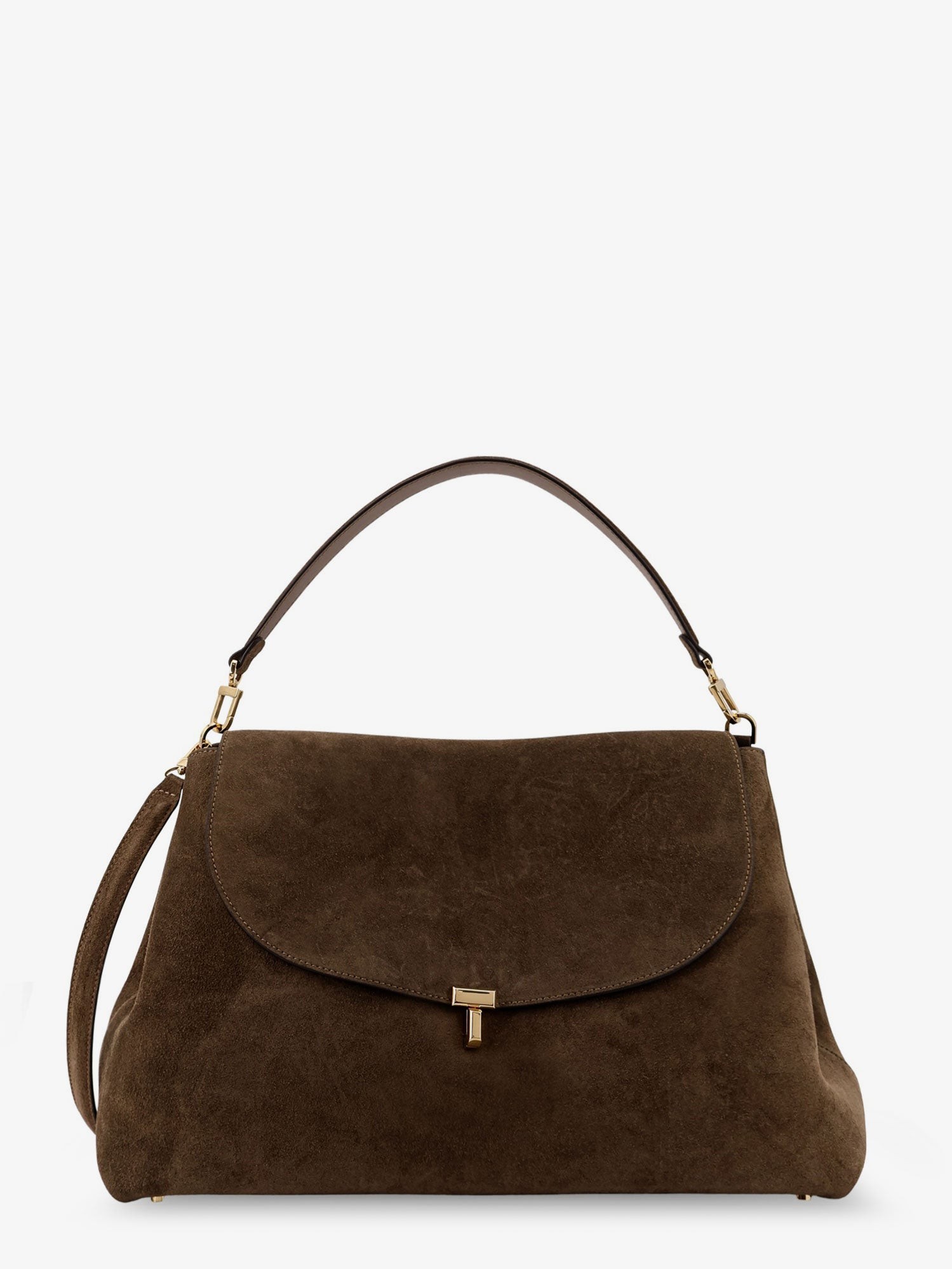 TOTEME T-Lock Suede Shoulder Bag