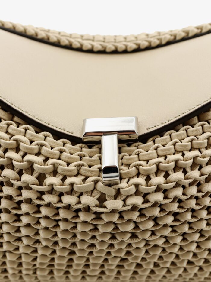 TOTEME T-Lock Woven Leather Clutch