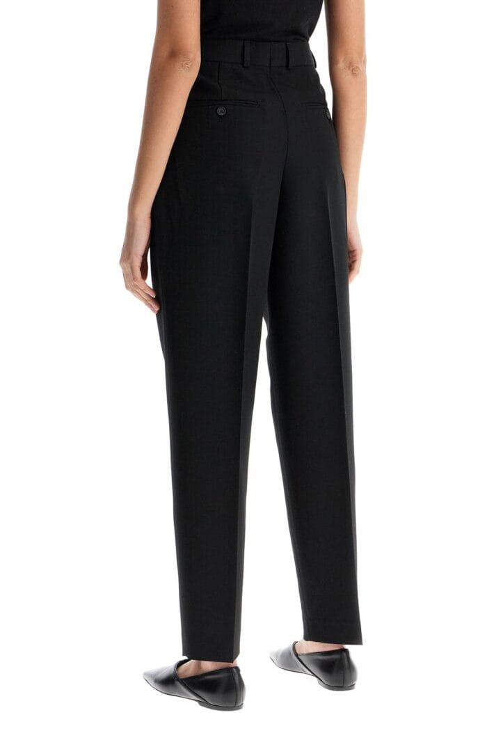 TOTEME Tailored High-waisted Wide-leg Pants Black Sustainable Materials