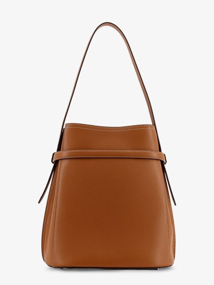 TOTEME Textured Leather Bucket Bag With Frontal Strap