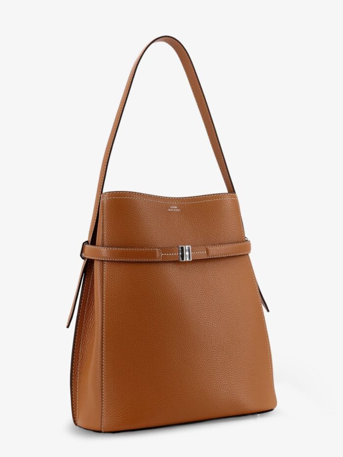 TOTEME Textured Leather Bucket Bag With Frontal Strap