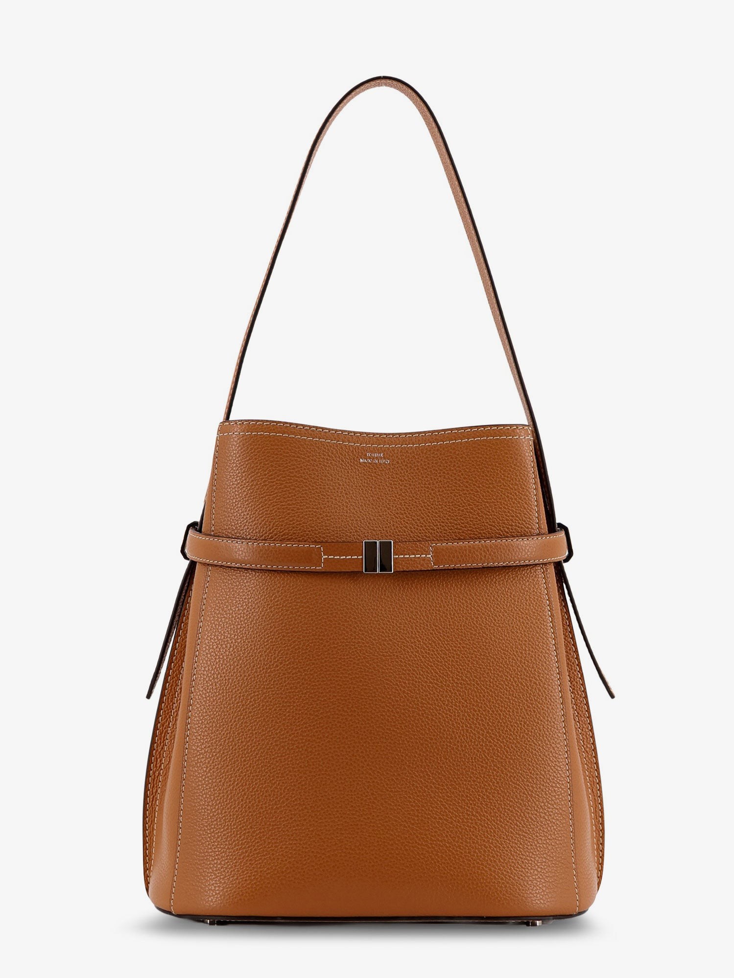 TOTEME Textured Leather Bucket Bag With Frontal Strap