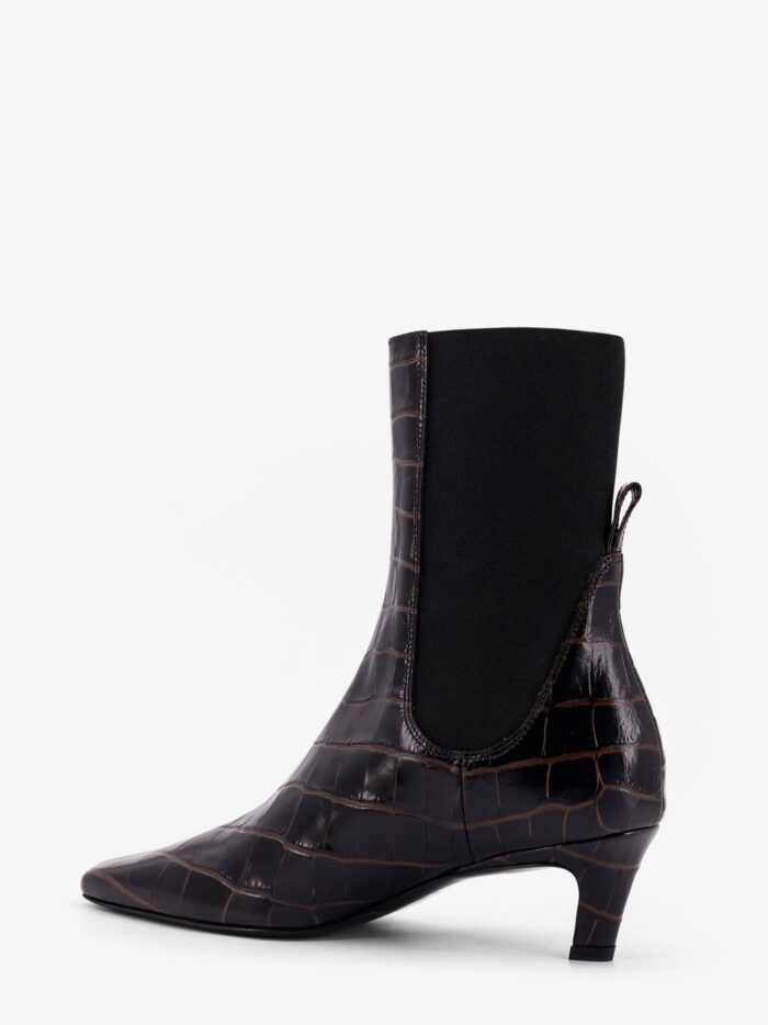 TOTEME The Mid Heel Boot Leather Boots With Croco Effect