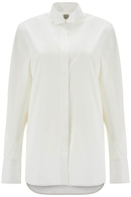 TOTEME White Asymmetrical Organic Cotton Tuxedo Shirt