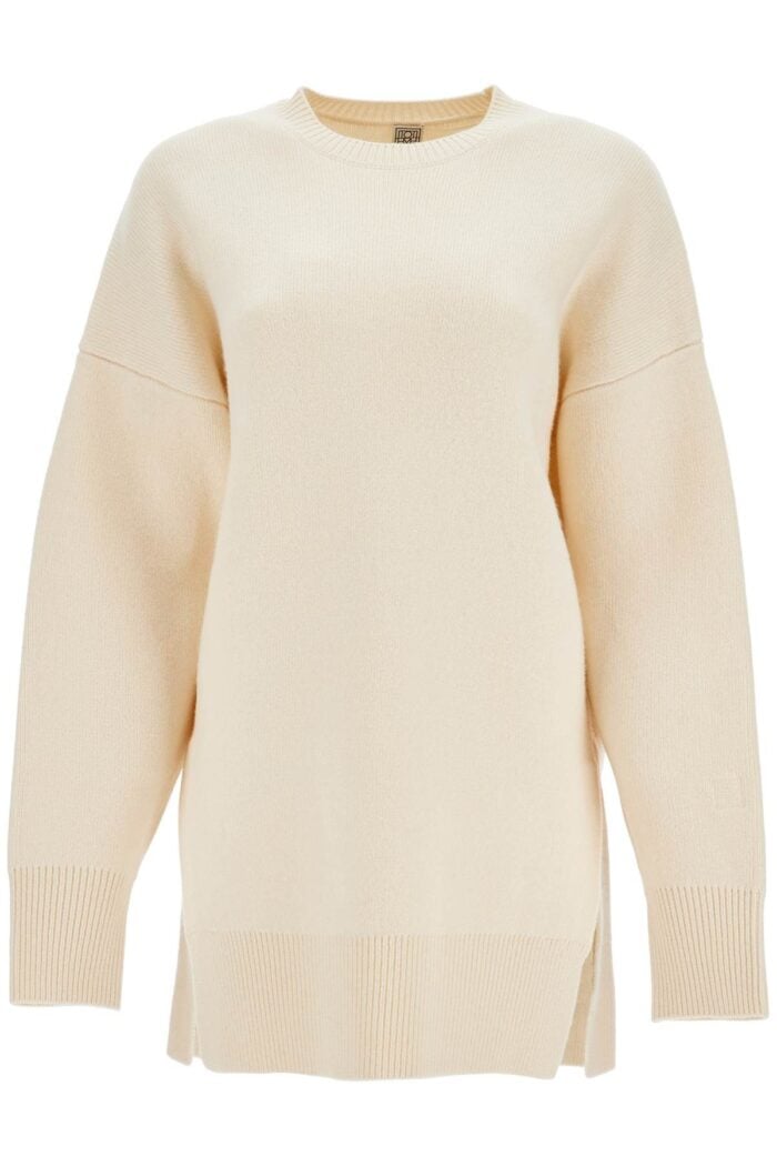 TOTEME White Fine Knit Wool And Cashmere Sweater