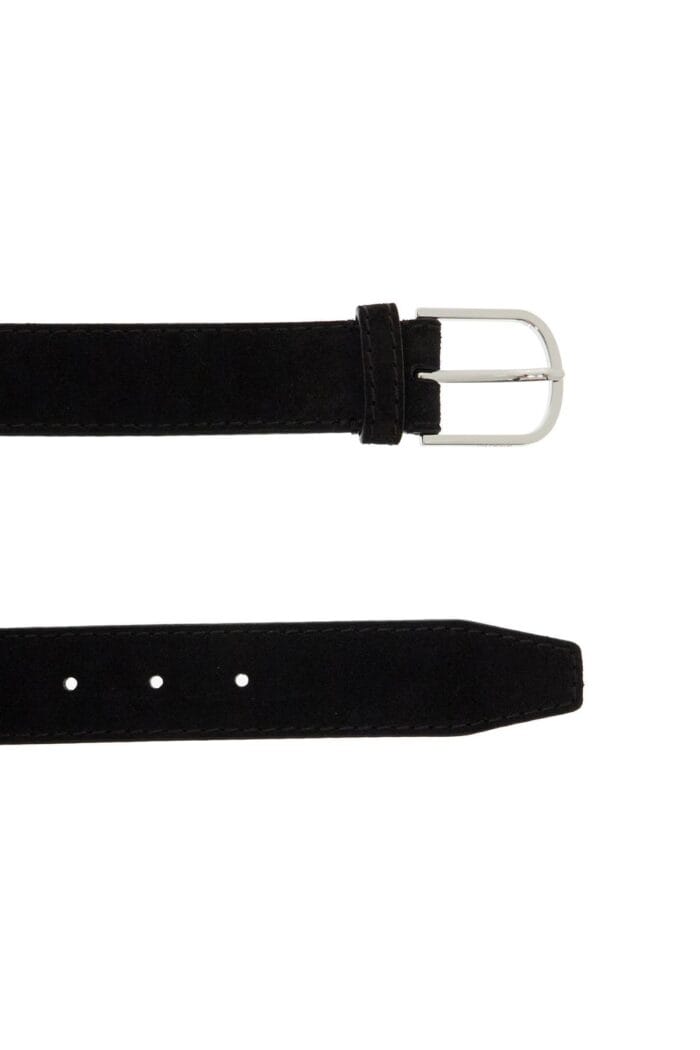 TOTEME Wide Suede Leather Belt With Large Buckle