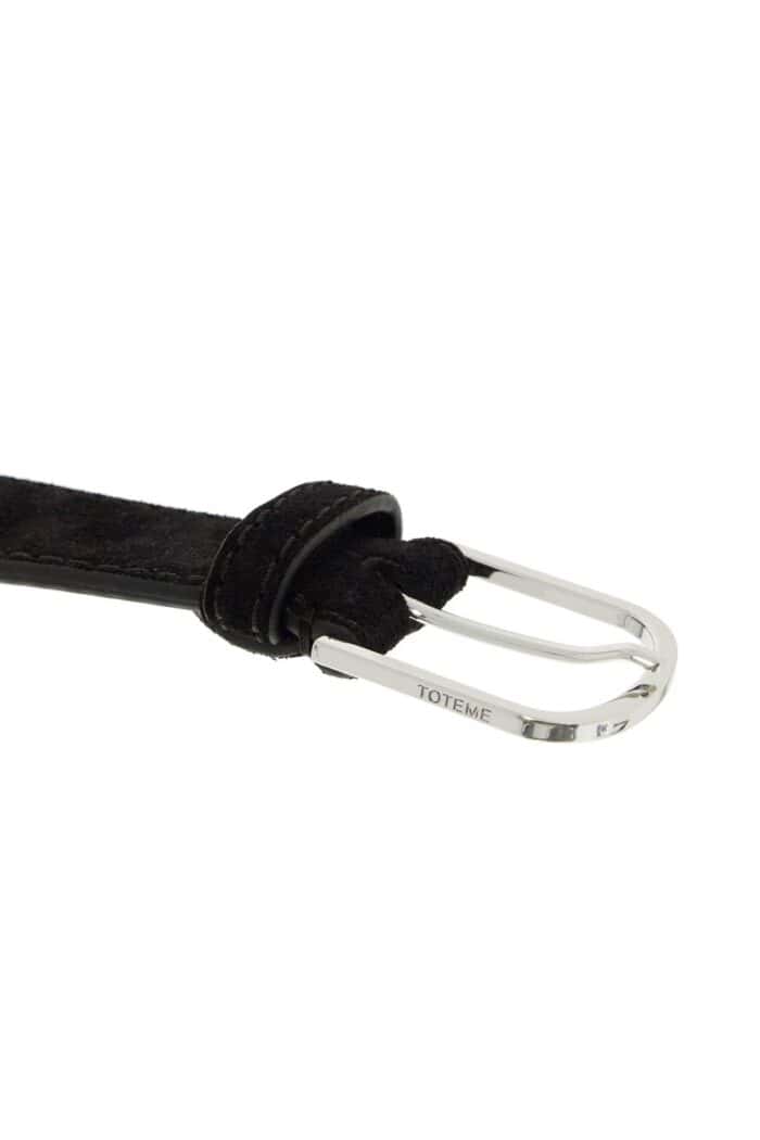 TOTEME Wide Suede Leather Belt With Large Buckle