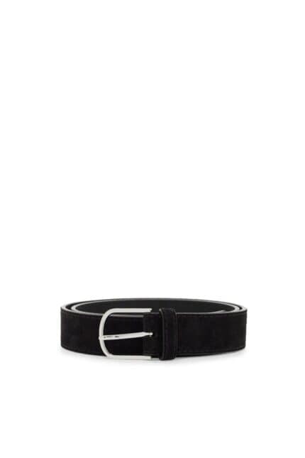 TOTEME Wide Suede Leather Belt With Large Buckle