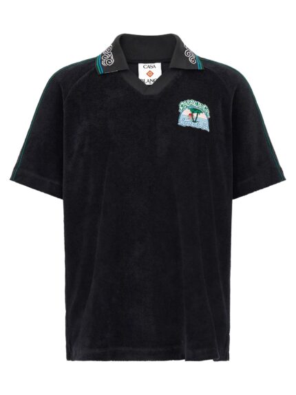 CASABLANCA 'Towelling' Jacquard Polo Shirt