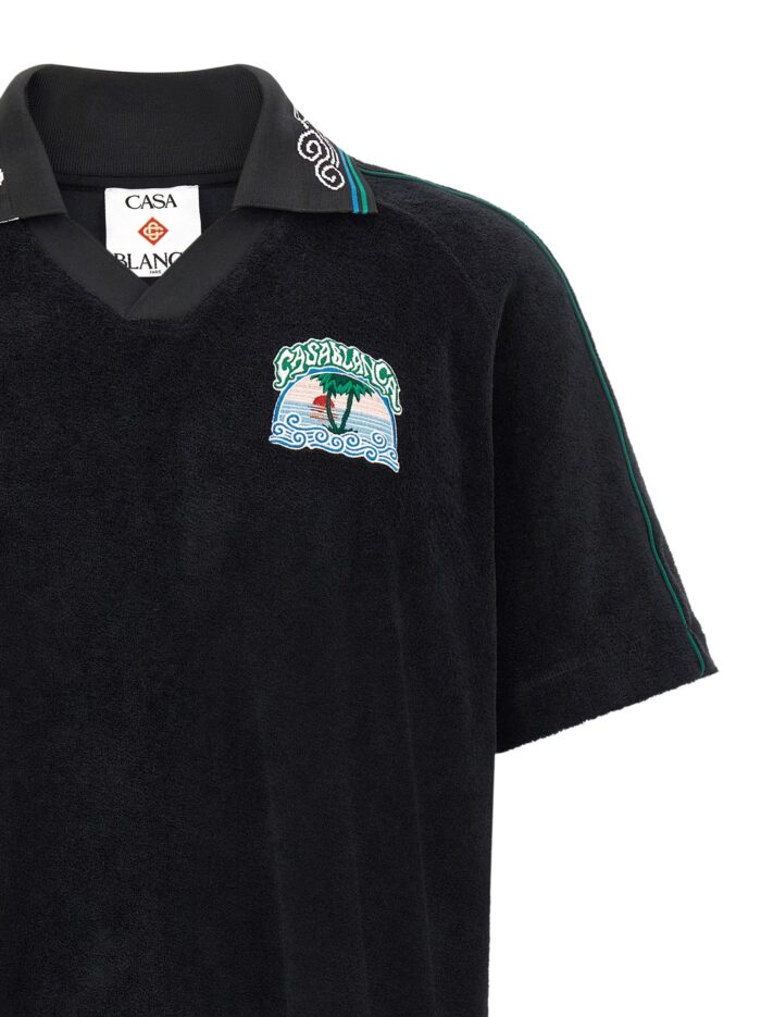 CASABLANCA 'Towelling' Jacquard Polo Shirt