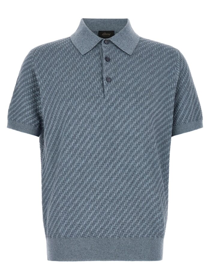 brioni 'trama' weaving polo BRIONI 'Trama' Weaving Polo