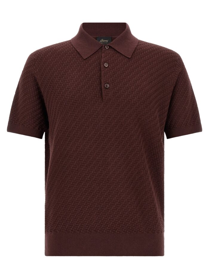 brioni 'trama' weaving polo BRIONI 'Trama' Weaving Polo