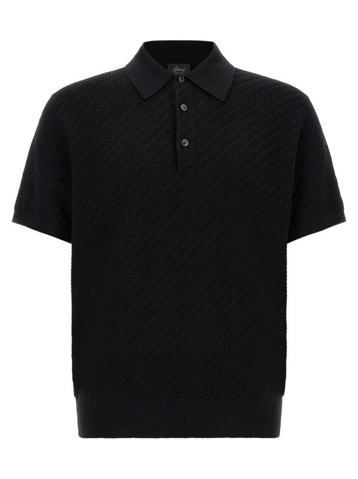 brioni 'trama' weaving polo BRIONI 'Trama' Weaving Polo