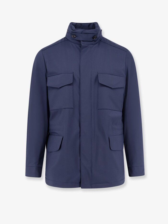 loro piana traveller windmate® storm system® fabric jacket LORO PIANA Traveller Windmate® Storm System® Fabric Jacket