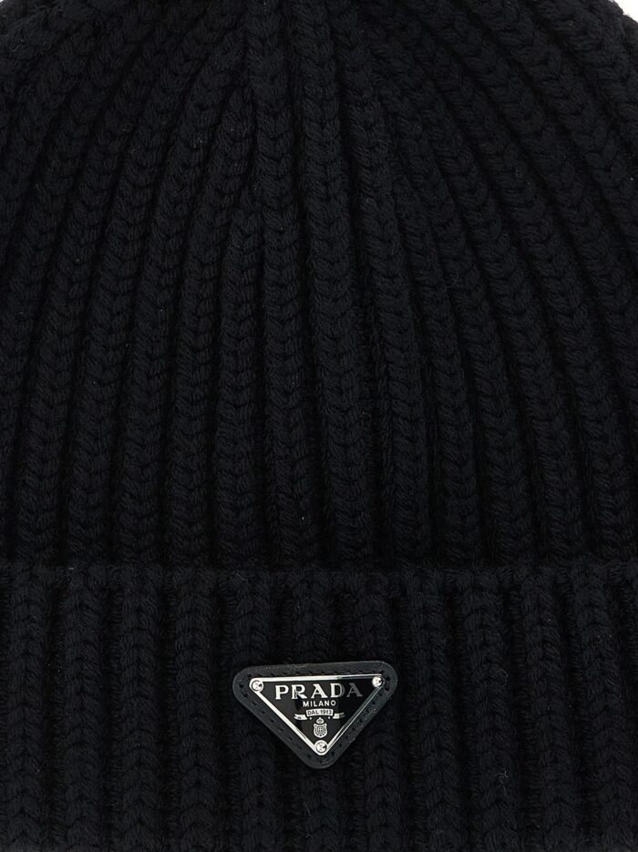 PRADA Triangle Logo Beanie