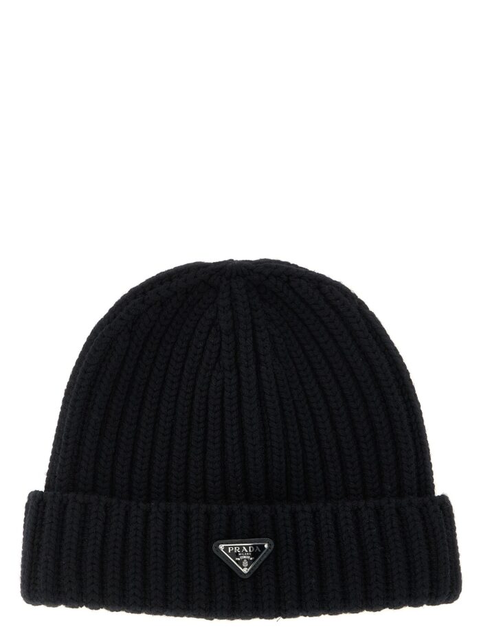 prada triangle logo beanie PRADA Triangle Logo Beanie