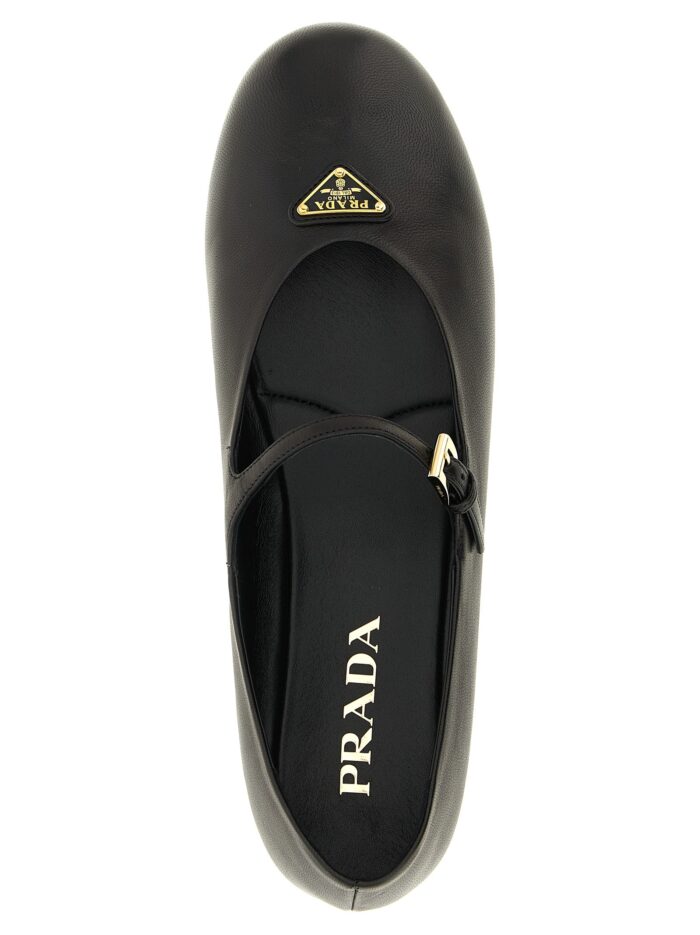 PRADA Triangle Logo Nappa Ballet Flats