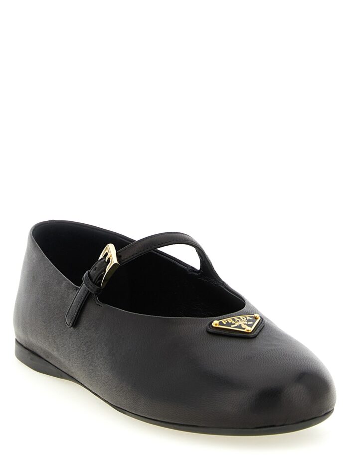 PRADA Triangle Logo Nappa Ballet Flats