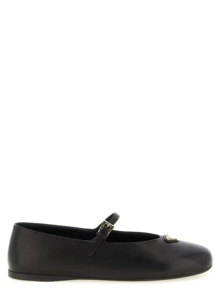 PRADA Triangle Logo Nappa Ballet Flats