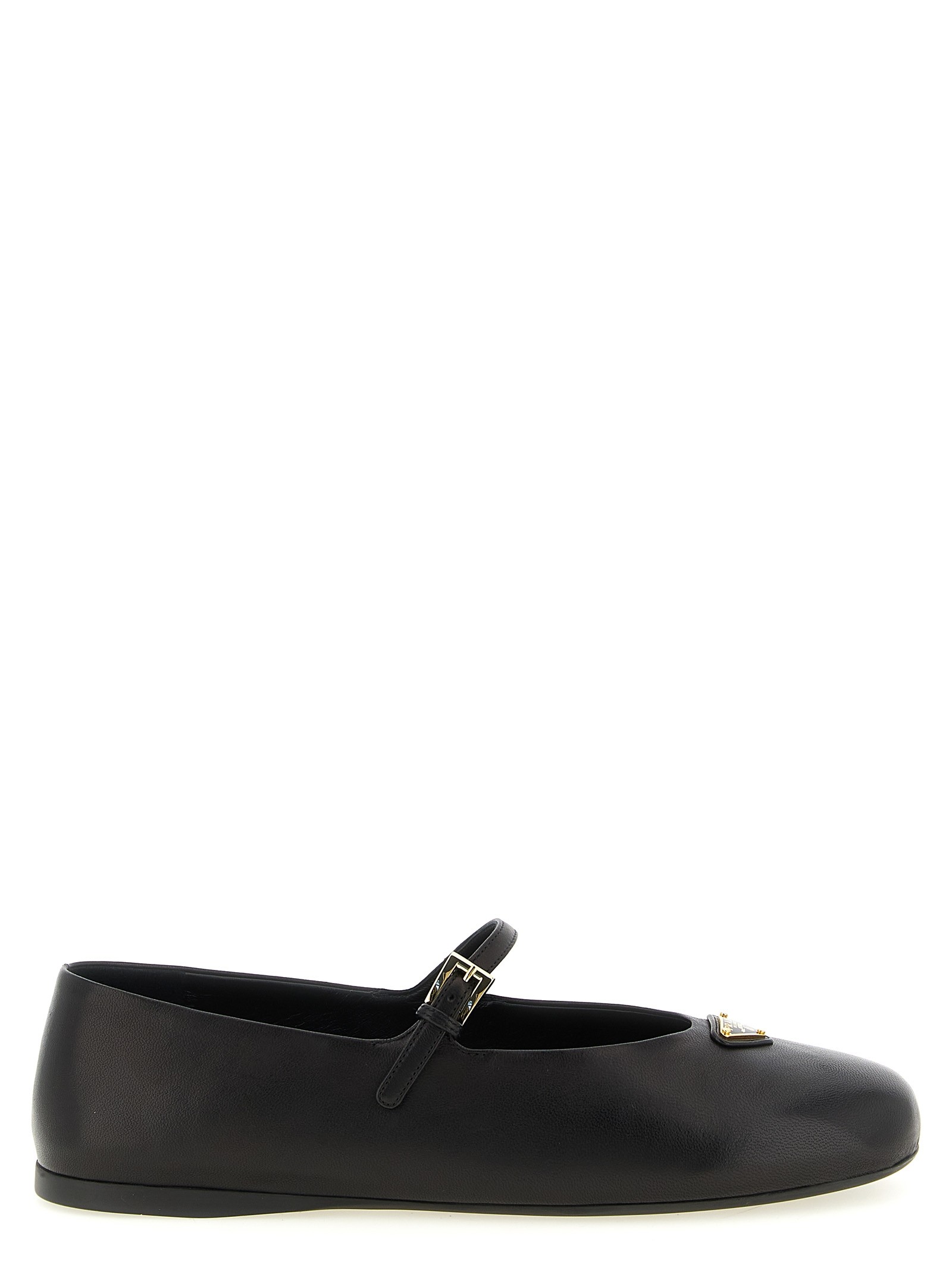 PRADA Triangle Logo Nappa Ballet Flats