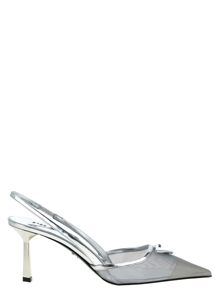 prada triangle logo slingback PRADA Triangle Logo Slingback