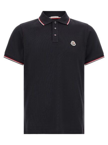 Moncler Tricolor Trim Polo Shirt