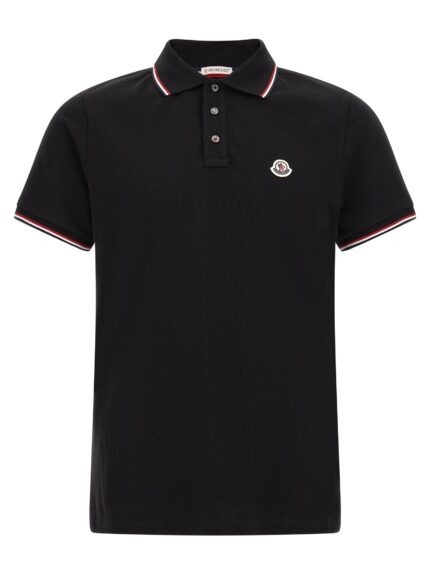 Moncler Tricolor Trim Polo Shirt