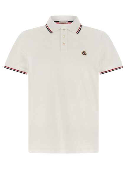 Moncler Cotton Polo Shirt With Logo Patch
