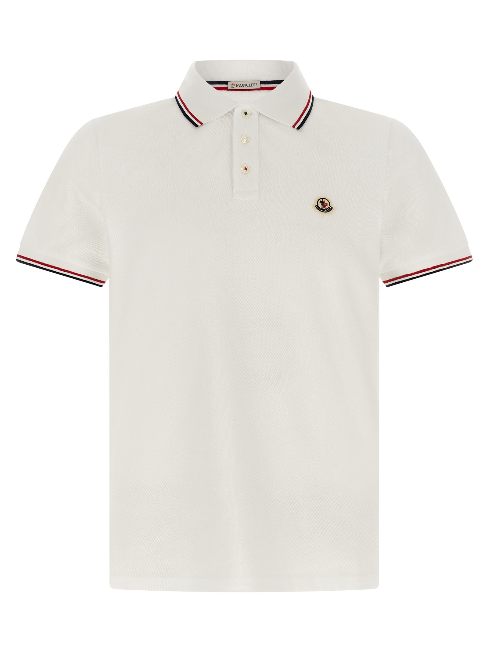 Moncler Cotton Polo Shirt With Logo Patch