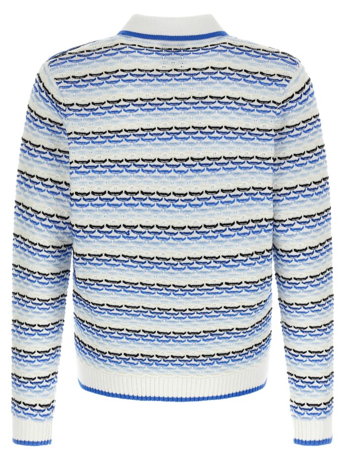 CASABLANCA 'Tuck Stitch Long Sleeve' Polo Shirt