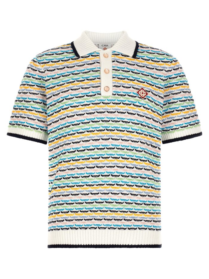 casablanca 'tuck stitch' polo shirt CASABLANCA 'Tuck Stitch' Polo Shirt