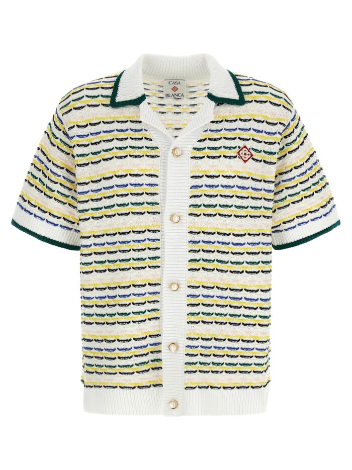 casablanca 'tuck stitch short sleeve' shirt CASABLANCA 'Tuck Stitch Short Sleeve' Shirt