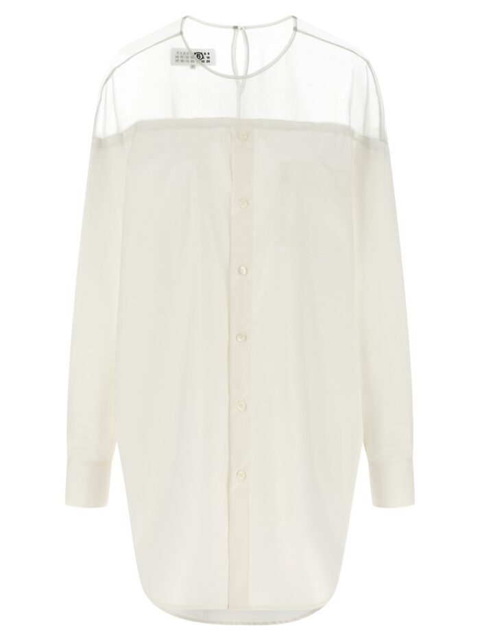 mm6 maison margiela tulle insert shirt MM6 MAISON MARGIELA Tulle Insert Shirt