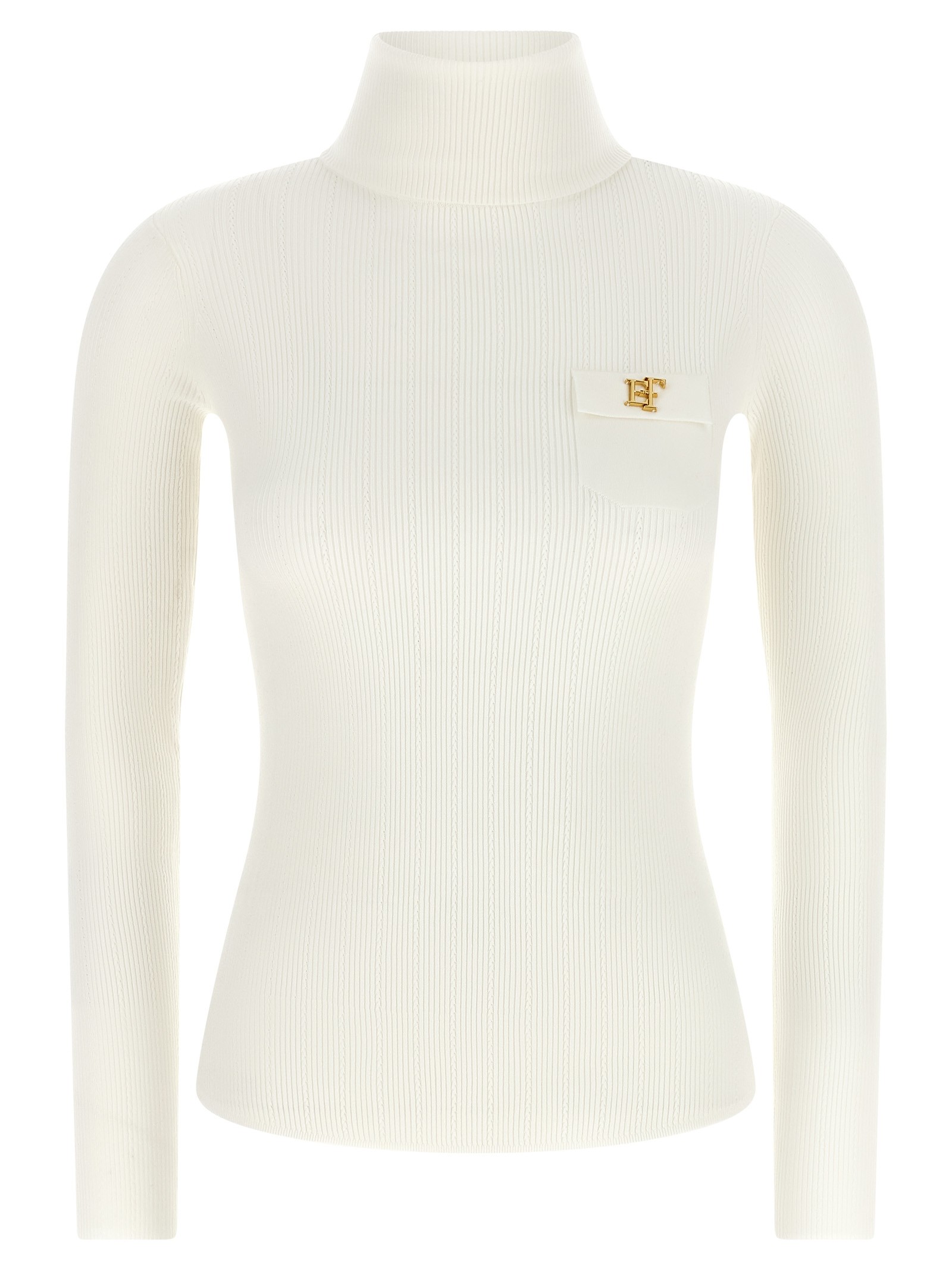 Elisabetta Franchi Turtleneck Embroidery à Jour