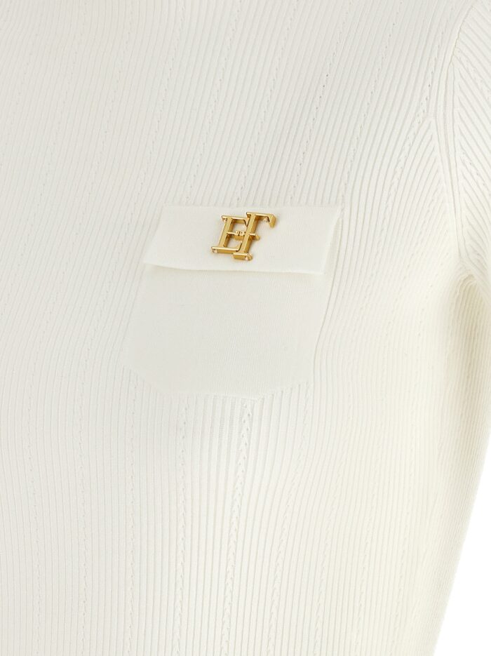 Elisabetta Franchi Turtleneck Embroidery à Jour