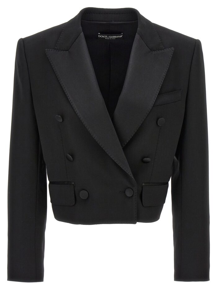 dolce & gabbana 'tuxedo' crop blazer Dolce & Gabbana 'Tuxedo' Crop Blazer