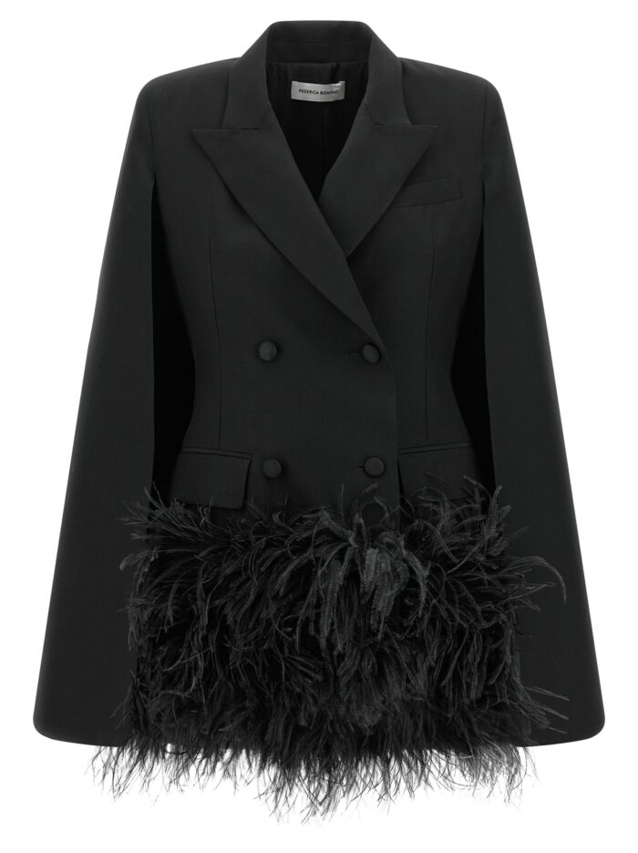 FEDERICA BONIFACI 'Tuxedo' Feather Cape