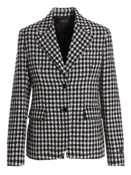 Versace Tweed Wool Blazer Jacket