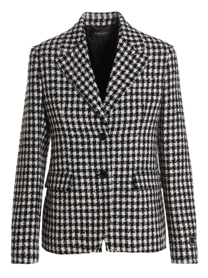 Versace Tweed Wool Blazer Jacket
