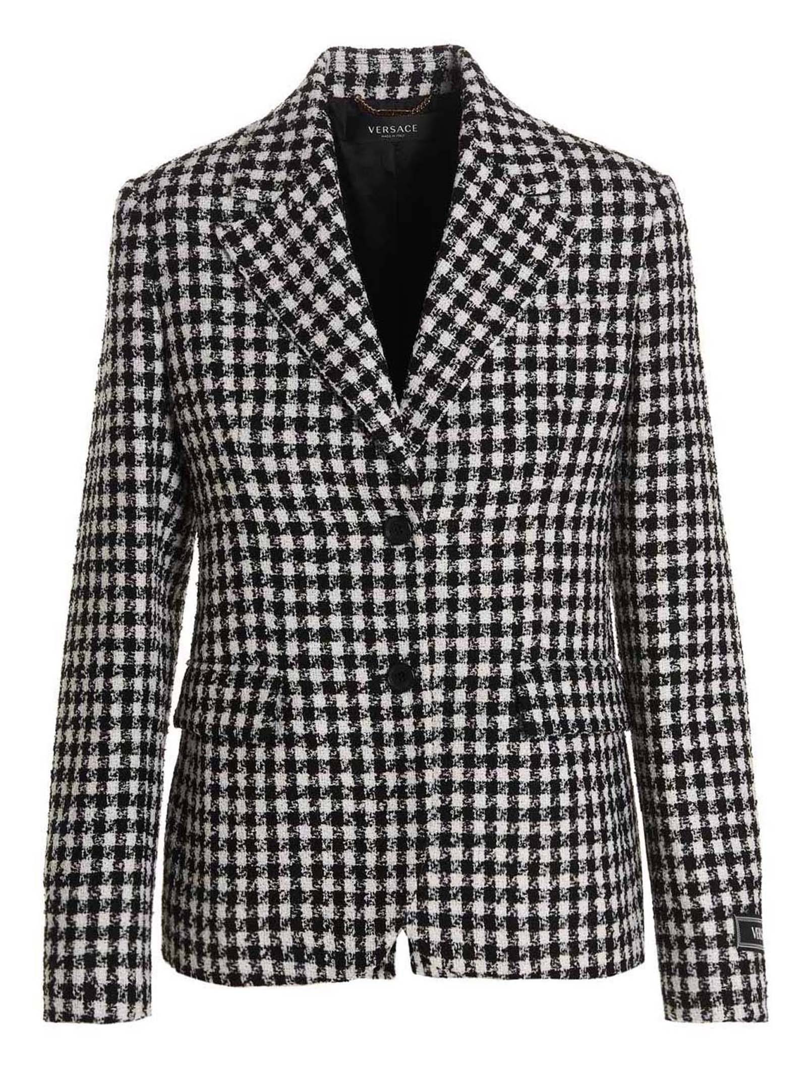 Versace Tweed Wool Blazer Jacket