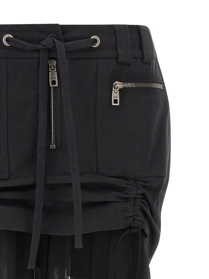 Dolce & Gabbana Twill And Chiffon Skirt