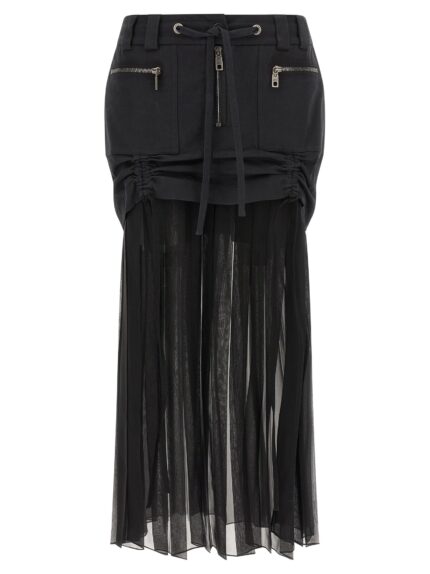 Dolce & Gabbana Twill And Chiffon Skirt