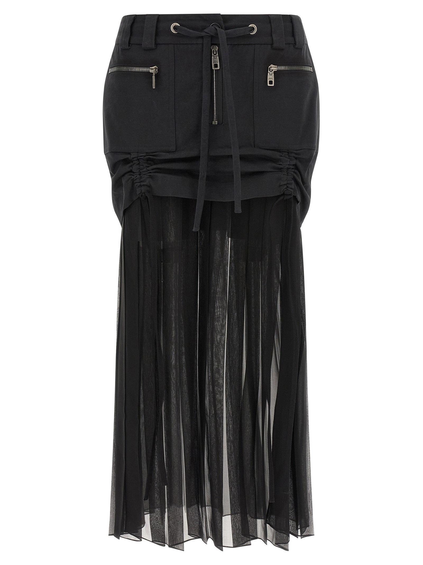 Dolce & Gabbana Twill And Chiffon Skirt