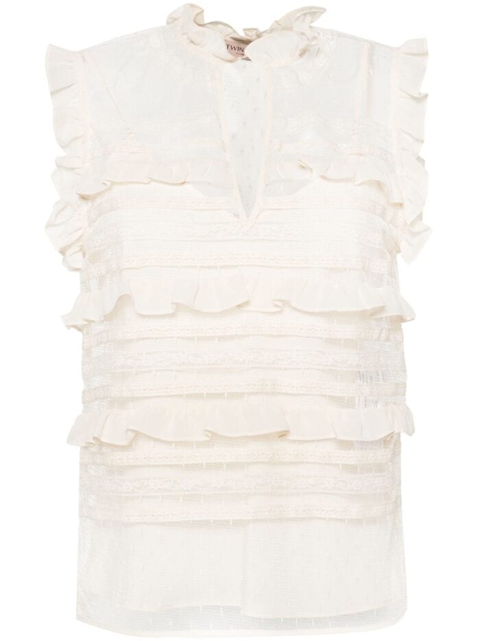 TWINSET Floral-lace Sleeveless Blouse