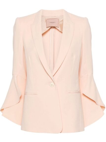 TWINSET Flounce-sleeve Crepe Blazer