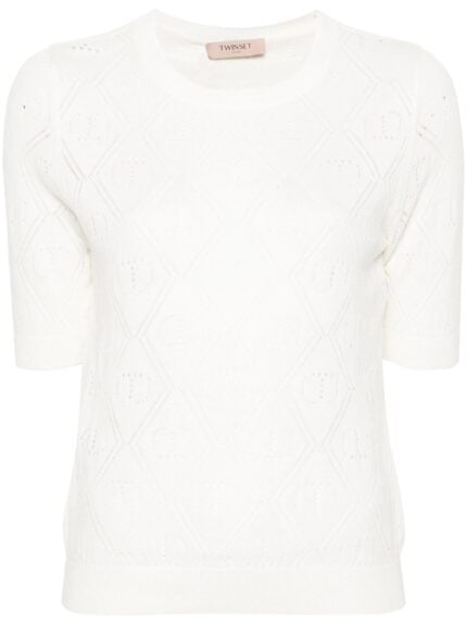 TWINSET Logo-plaque Open-knit Top