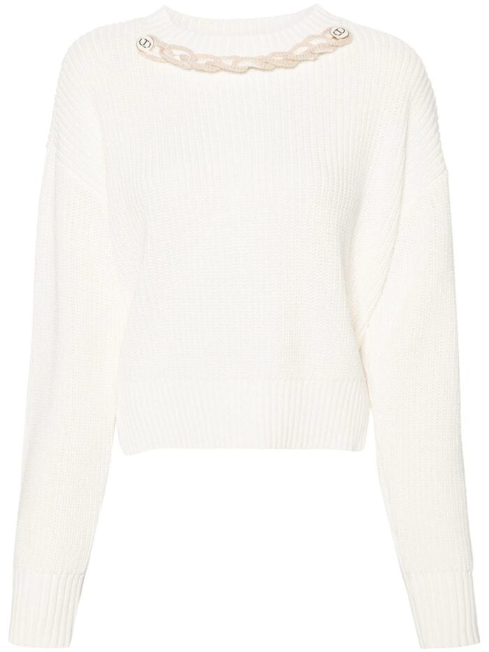 TWINSET Ogo-plaque Cotton Sweater